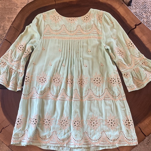Ivy Jane Light Green Embroidered and Eyelet Dress or tunic/ Size Medium - Picture 6 of 8